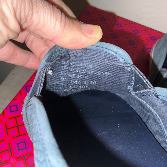 TORY BURCH Lennon Slip-On Sneaker Cobra Nubuck Navy Blue Size 9 with box - Picture 9 of 10